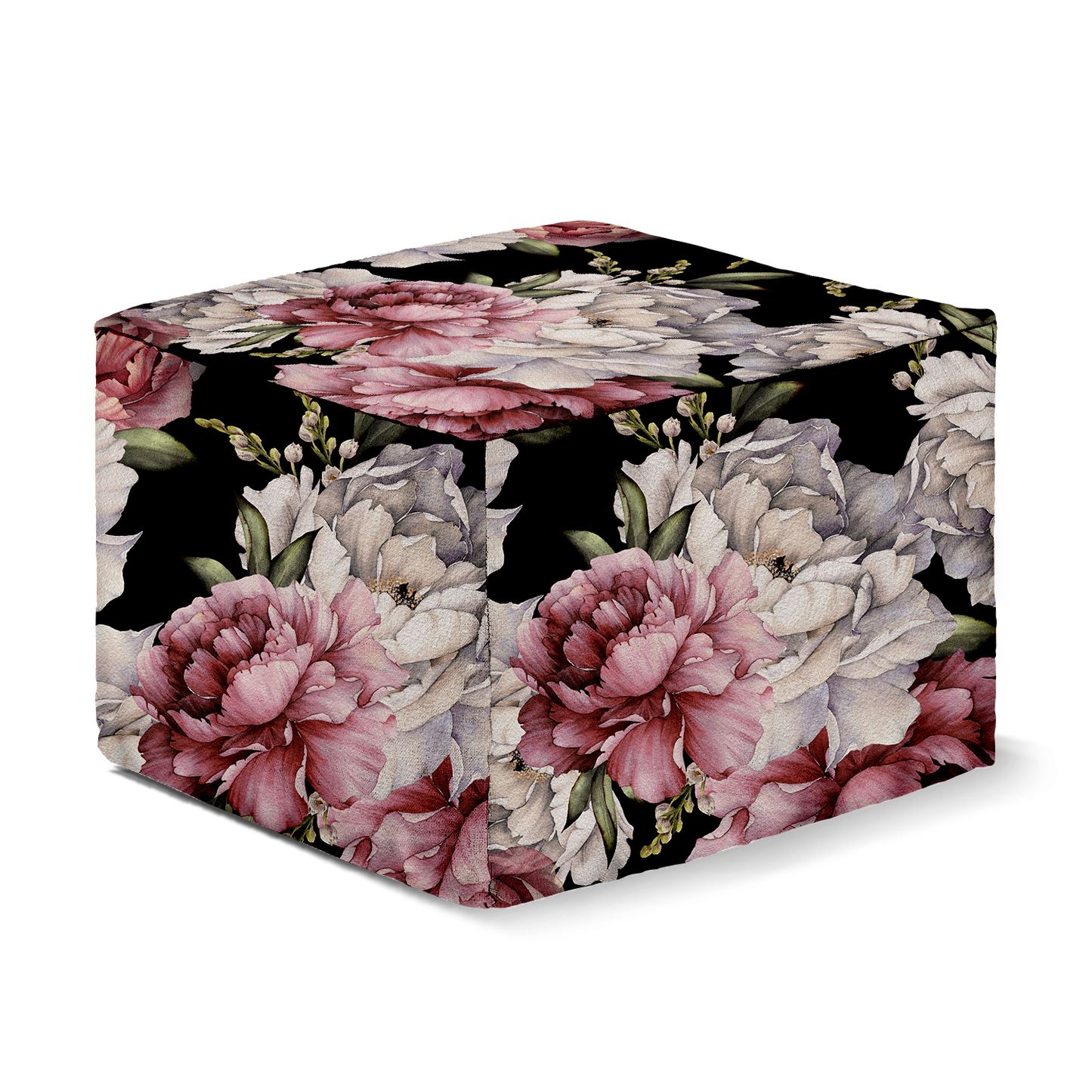 Pouf Cube | Collection Floral | Opulence des Pivoines