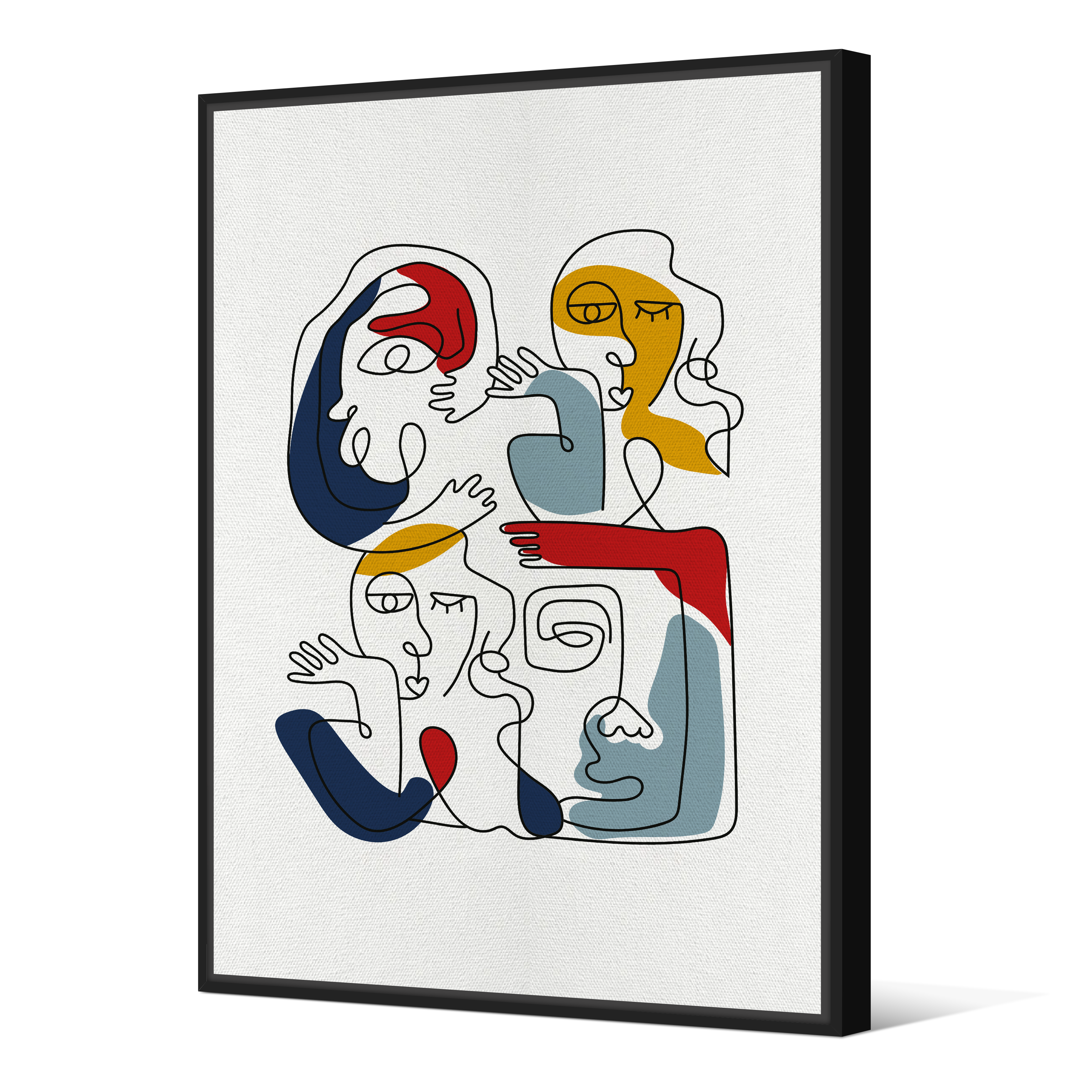 Tableau avec Cache-Clou | Collection One Line | Faces en Réseau – Coul ...