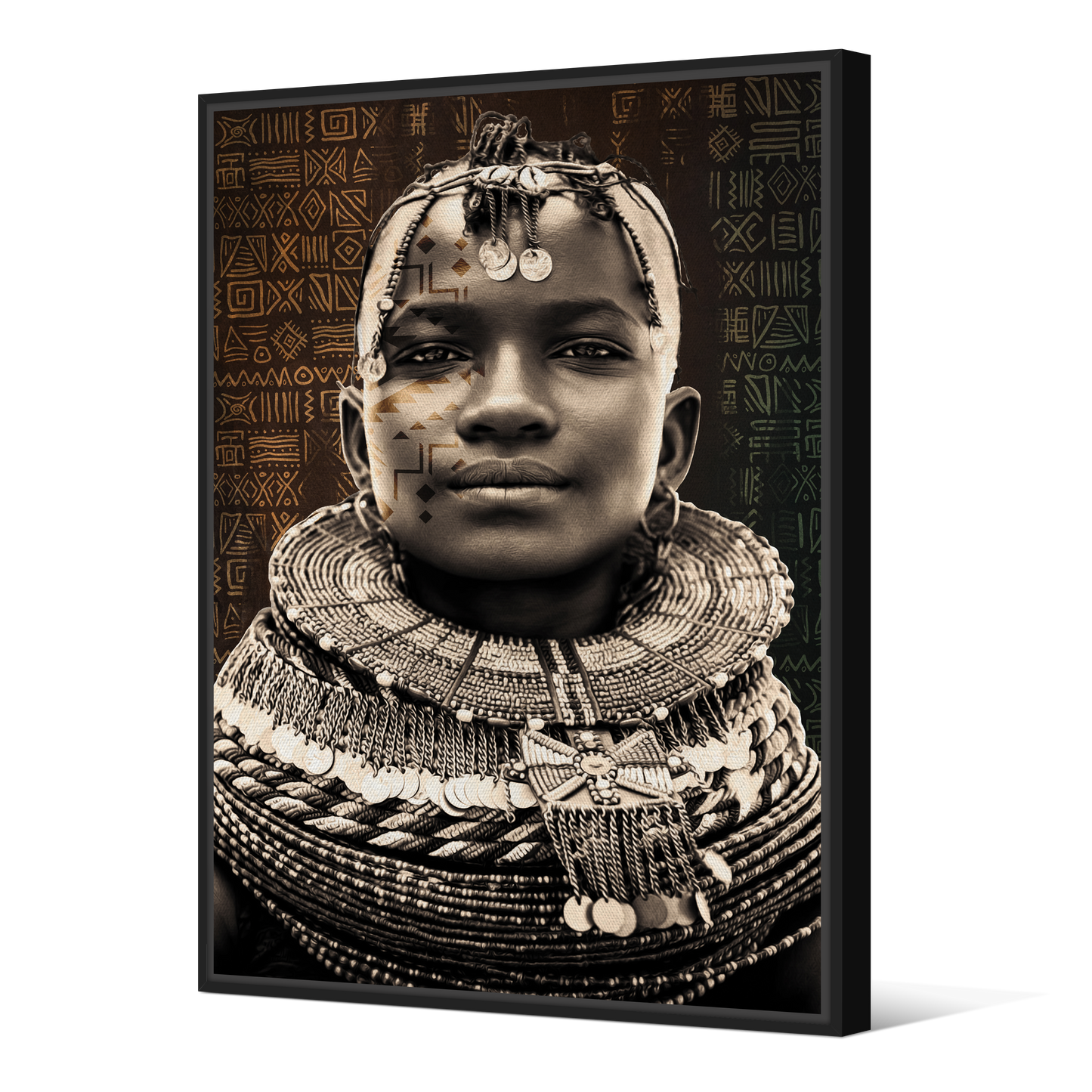 Tableau avec Cache Clou | Collection African Ethnic | Noble Guerrier