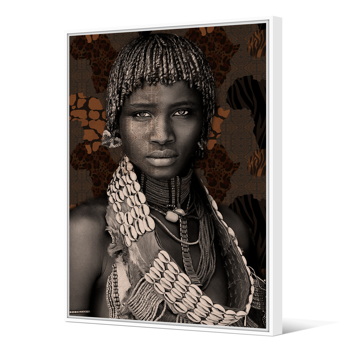 Tableau avec Cache Clou | Collection African Ethnic | La Reine Peule – Profil