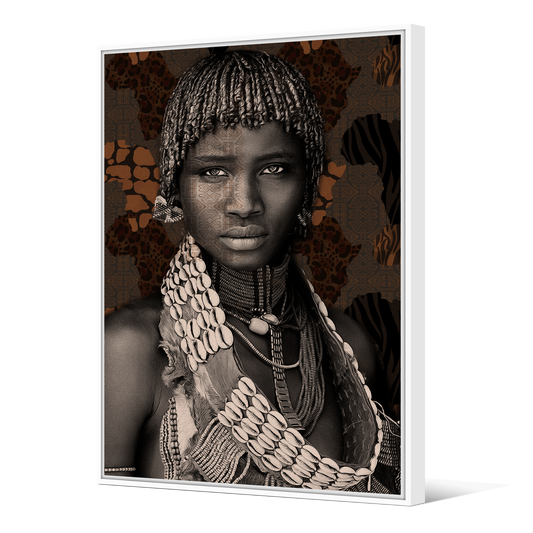 Tableau avec Cache Clou | Collection African Ethnic | La Reine Peule – Profil