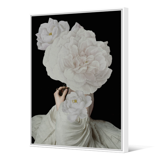Tableau avec Cache-Clou | Collection Floral | Pureté Énigmatique