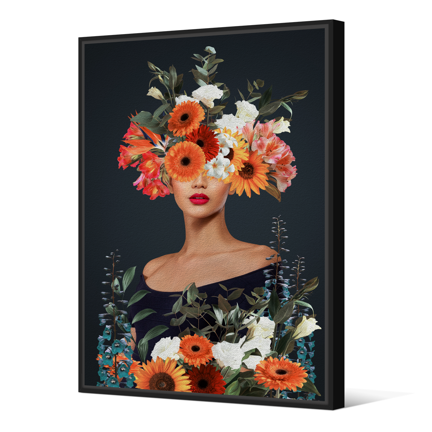 Tableau avec Cache-Clou | Collection Floral | Éclat des Gerberas